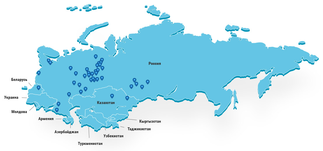 География поставок продукции. География поставок карта.